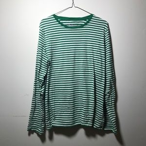 L.L. Bean Vintage Long Sleeve Green Striped Shirt